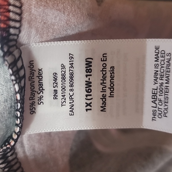 Terra & Sky tropical print ruched shoulder knit dress NWT - Picture 8 of 8